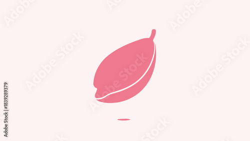 A minimalist illustration of a single pink cardamom pod on a light background.