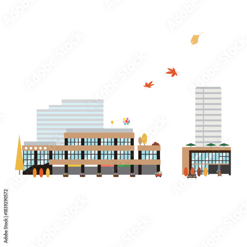 秋のショピングモール