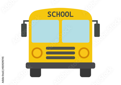 Autobús escolar amarillo visto de frente