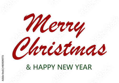 Felicitación navideña con letras en rojo y verde