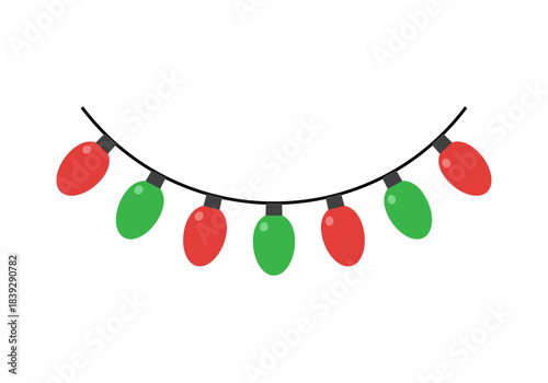 Guirnalda de luces navideñas rojas y verdes