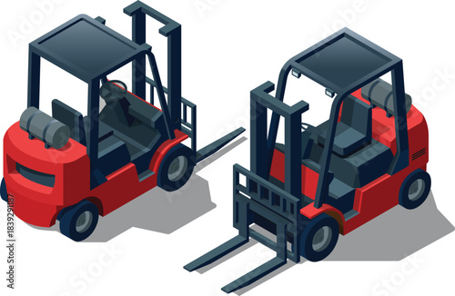 Isometric compact industrial forklift