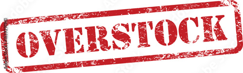 Overstock Red Grunge Rubber Stamp