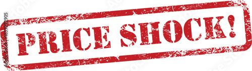Price Shock Red Grunge Rubber Stamp