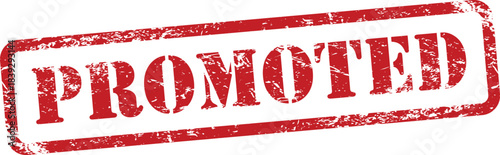 Promoted Red Grunge Rubber Stamp