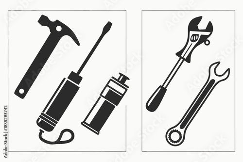 144--bicycle-service-tools-6-icon-set--black-icons