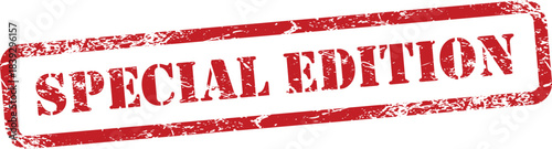 Special Edition Red Grunge Text Stamp in Rectangular Border