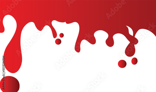 A liquid blood flowing to down isolated on transparent background