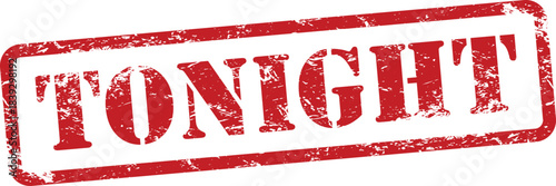 Tonight Red Grunge Text Stamp in Rectangular Border