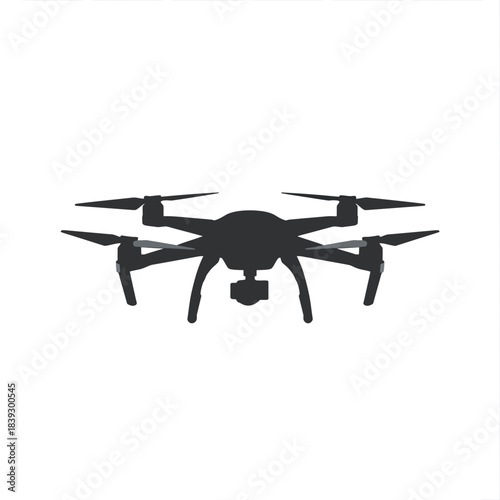 silhouettes of a drone camera