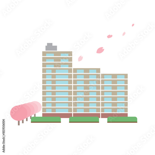 春のマンション