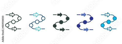 Smooth Process Icon Set Multiple Style Of