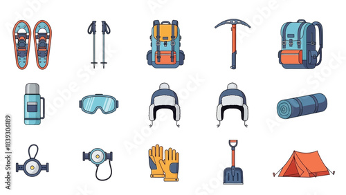 Camping and Hiking Gear Set Including Backpack Tent Shoes Water Bottles and Accessories for