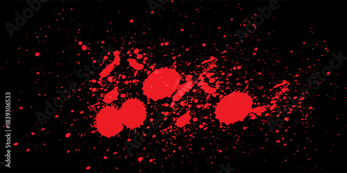 Blood splatter. Halloween blood drops party decorations, spooky halloween grunge dripping blood splashes flat vector illustration set. Blood splash silhouettes