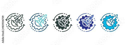 Workflow Boost Icon Set Multiple Style Of