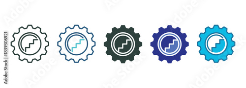 Minimal Steps Icon Set Multiple Style Of