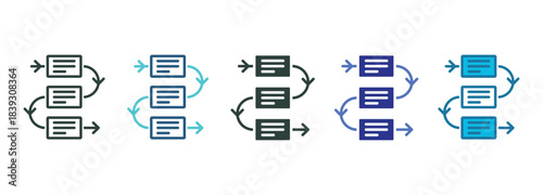 Task Flow Icon Set Multiple Style Of