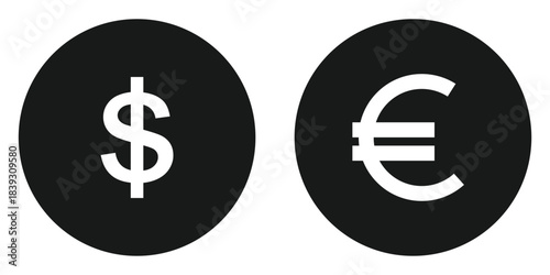 Flat vector set of international currency coins in gold, forex money symbols collection