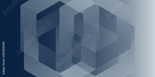 Abstract hexagon lines on gray background. Geometric stripe line art design modern