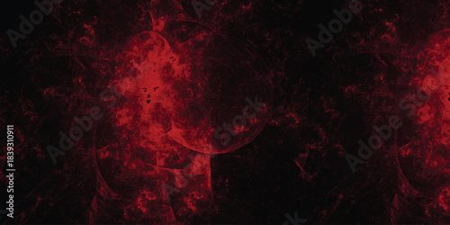 Dark Red Abstract Background with Circular Textures and Grungy Surface Deep Red Circular Forms with Speckled Texture for Dramatic Visuals