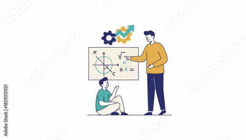 A mentor guiding a student through a complex math problem emphasizing the importance of support in education.