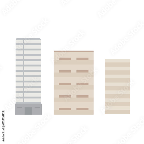 シンプルなマンションのイラスト素材