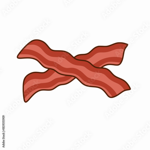 Illustration of a bacon is isolated on the white background	