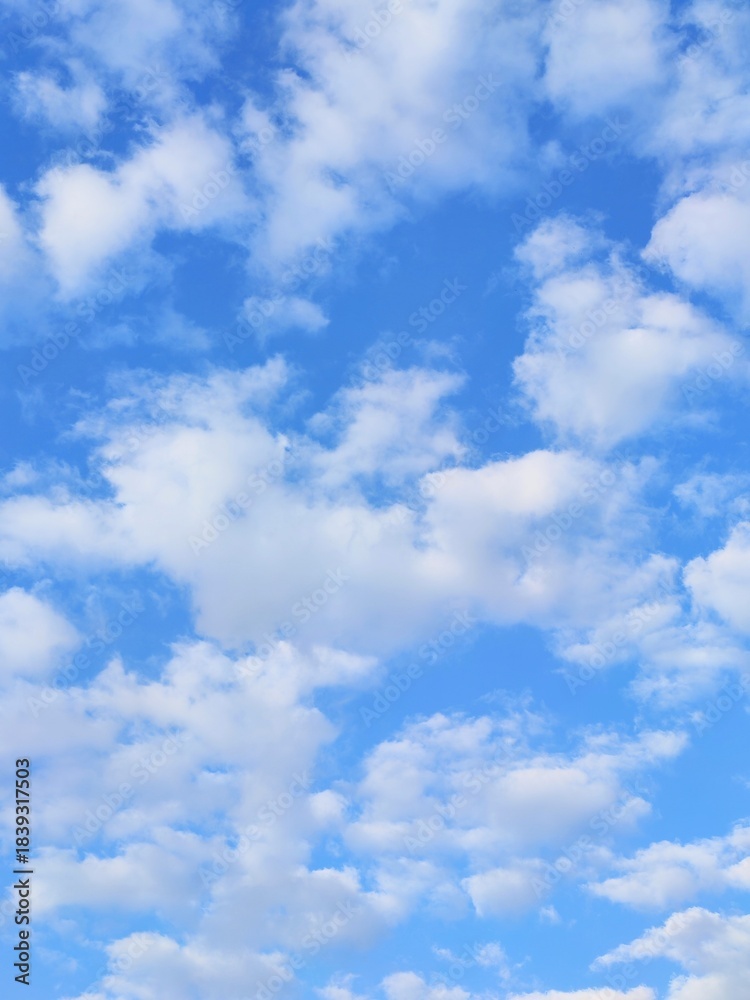 Fototapeta premium White clouds on the blue sky Minimalist style photography Simple but beautiful and natural There is space for text.