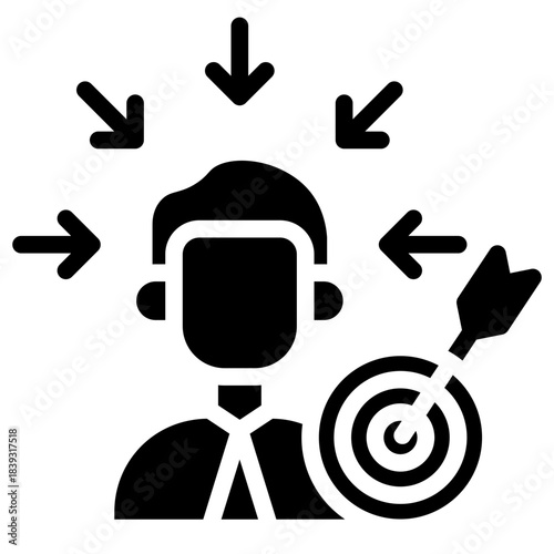 Concentration  outline glyph icon vector design illustrator