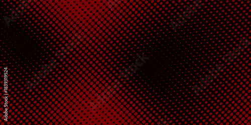 Abstract red circle dots wave pattern on black design modern technology background vector illustration.