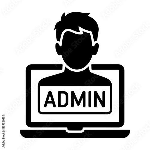 admin user icon on laptop