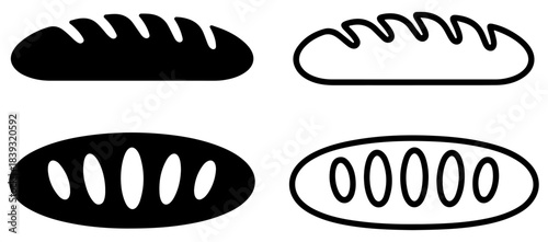 bread bakery icons set illustration