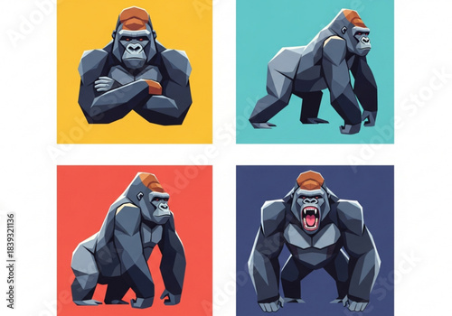 I made a 3D illustration design for a gorilla theme icon, the colors are nice and attractive