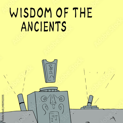 Stone artifact with ancient symbols and glowing lights