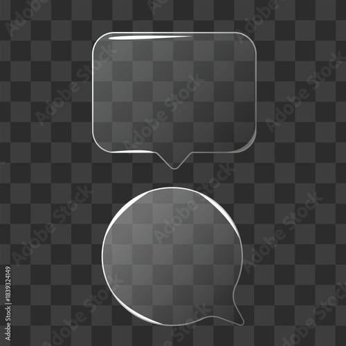 Transparent Vertical Glass Chat Bubble Duo