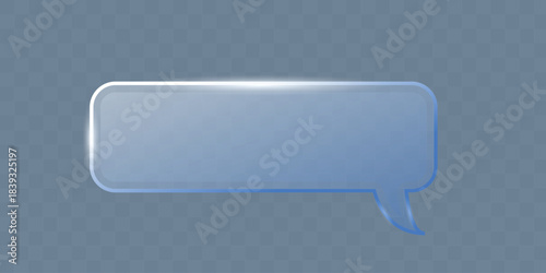 Glossy Blue Transparent Chat Bubble Icon