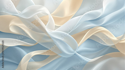 Ethereal Flow of Fabric: Delicate layers of flowing fabric in soft pastel hues, creating a sense of graceful movement and elegant serenity.
