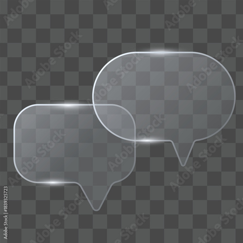 Transparent Overlapping Glass Chat Bubbles