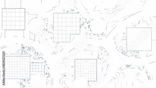 Abstract Blueprint City Map Vector Illustration Top View