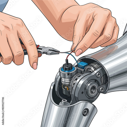 Woman calibrating robotic sensors