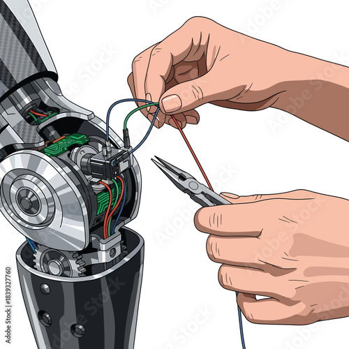 Woman calibrating robotic sensors