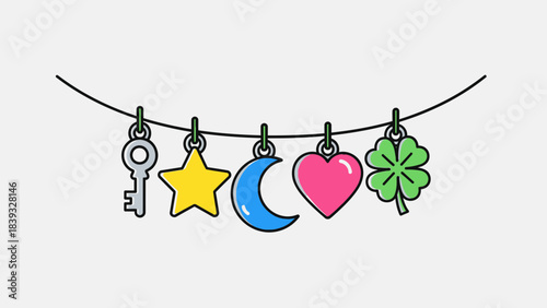 Lucky Charms: A whimsical string of luck-filled charms, each holding a unique symbol of hope and fortune, offering a touch of magic and positivity.