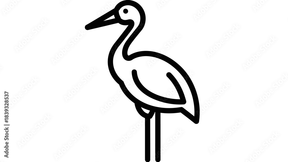 Obraz premium heron on a white background