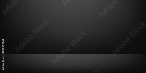 Empty abstract black color studio room background, can use for background and product display simple