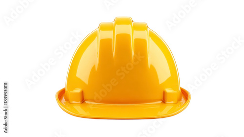 Yellow hard hat safety helmet construction gear protective equipment plastic industrial isolated head protection engineering workwear essential for safety on construction sites