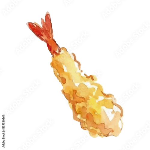 Watercolor-style tempura illustration／天ぷら