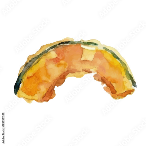Watercolor-style tempura illustration／天ぷら