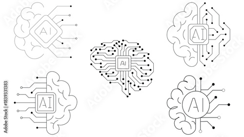 Modern AI brain circuit designs showcase advanced artificial intelligence technology for innovative digital solutions and futuristic concepts.