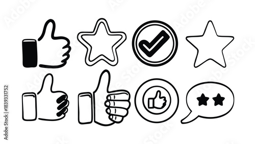 Thumbs Up & Rating Outline Icons Pack