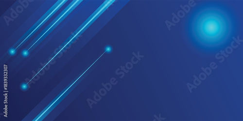 Abstract blue background with light diagonal lines. Motion light design. Technology futuristic striped lines with light effect on blue background. Space for text.